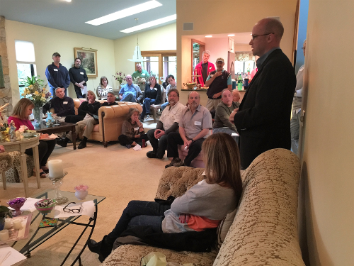 rep Johnathon Dever listens to pipeline safety concerns expressed by Blue Ash residents